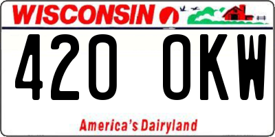 WI license plate 420OKW