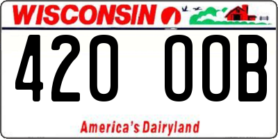 WI license plate 420OOB