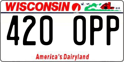 WI license plate 420OPP