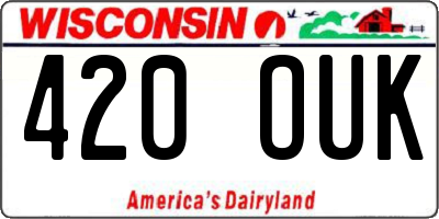 WI license plate 420OUK