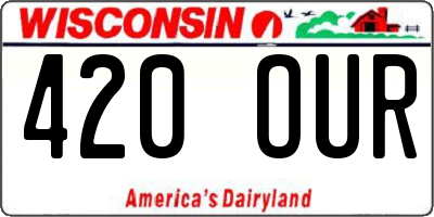 WI license plate 420OUR