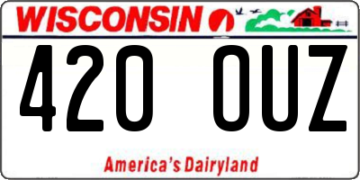 WI license plate 420OUZ