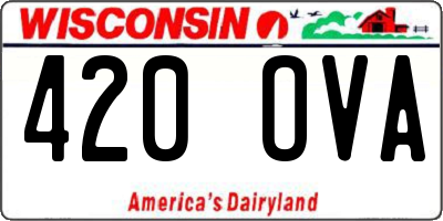 WI license plate 420OVA