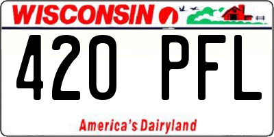 WI license plate 420PFL