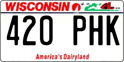 WI license plate 420PHK