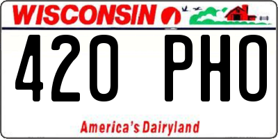 WI license plate 420PHO