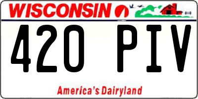 WI license plate 420PIV