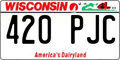 WI license plate 420PJC