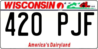 WI license plate 420PJF