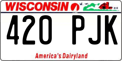 WI license plate 420PJK
