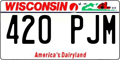 WI license plate 420PJM