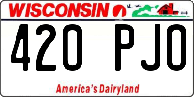 WI license plate 420PJO