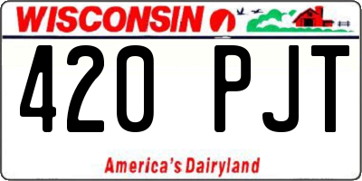 WI license plate 420PJT