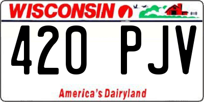 WI license plate 420PJV