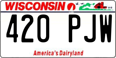 WI license plate 420PJW