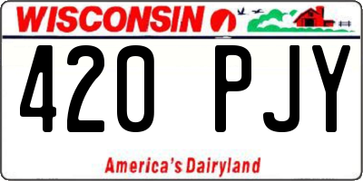 WI license plate 420PJY