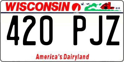 WI license plate 420PJZ