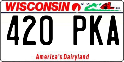 WI license plate 420PKA