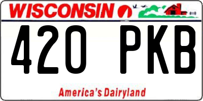 WI license plate 420PKB