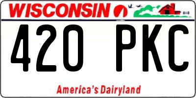 WI license plate 420PKC