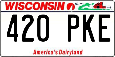 WI license plate 420PKE