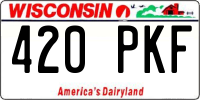 WI license plate 420PKF