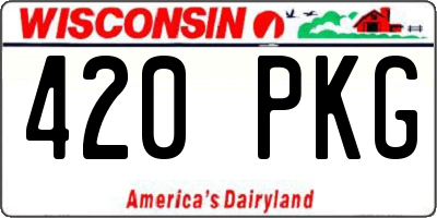 WI license plate 420PKG