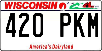 WI license plate 420PKM