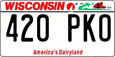 WI license plate 420PKO