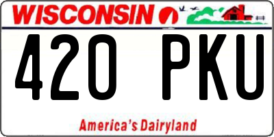 WI license plate 420PKU