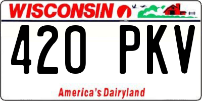 WI license plate 420PKV