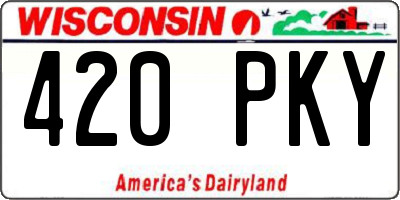 WI license plate 420PKY