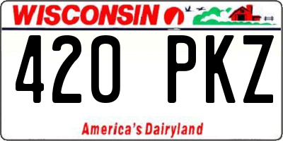 WI license plate 420PKZ