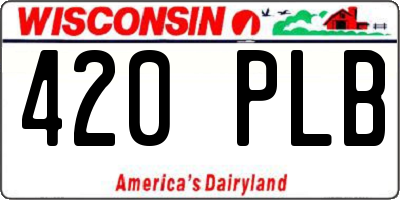 WI license plate 420PLB