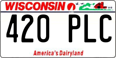 WI license plate 420PLC