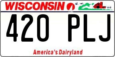 WI license plate 420PLJ