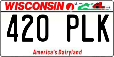 WI license plate 420PLK
