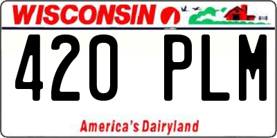 WI license plate 420PLM