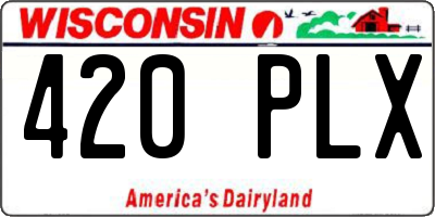 WI license plate 420PLX