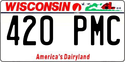 WI license plate 420PMC