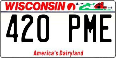 WI license plate 420PME