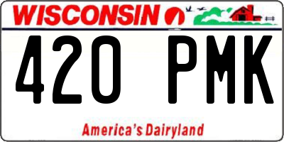 WI license plate 420PMK