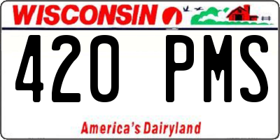 WI license plate 420PMS