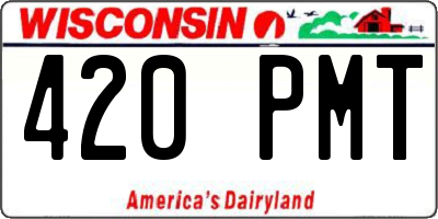 WI license plate 420PMT