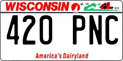 WI license plate 420PNC