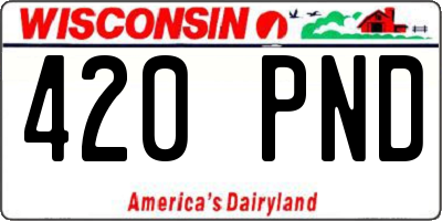 WI license plate 420PND