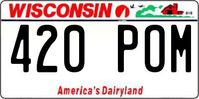 WI license plate 420POM
