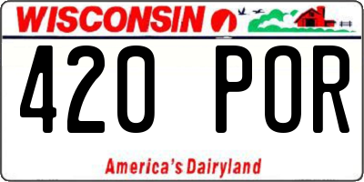 WI license plate 420POR