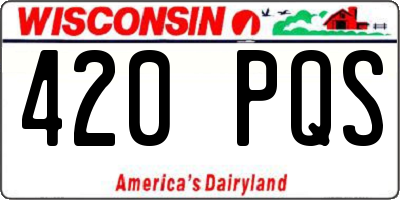 WI license plate 420PQS