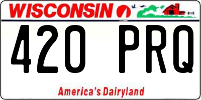WI license plate 420PRQ